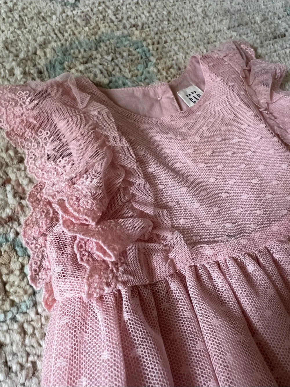 Baby Gap Pink Tulle Ruffle Dress + Bloomer 6–12 Months